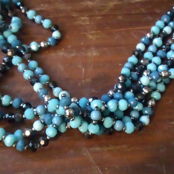 Simply Vera Vera Wang Blue Beaded Necklace & Dangling Earring Set - Picture 9 of 10